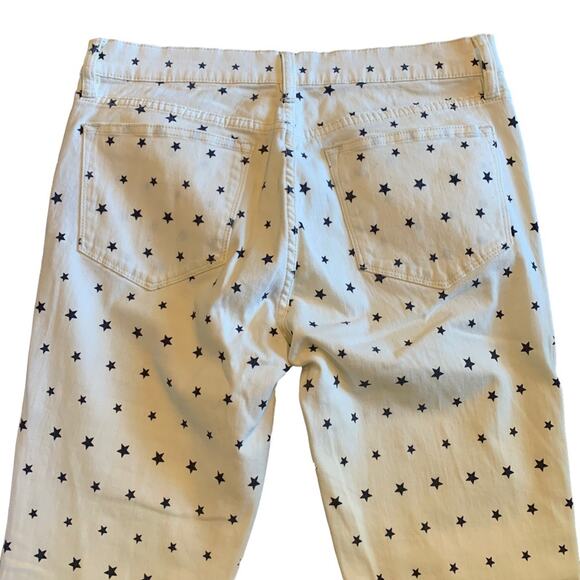 J Crew Womens ivory and navy stars toothpick jeans size 28 - Picture 5 of 6